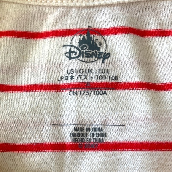 Disney Up top large t-shirt white red pink stripes - Picture 7 of 8